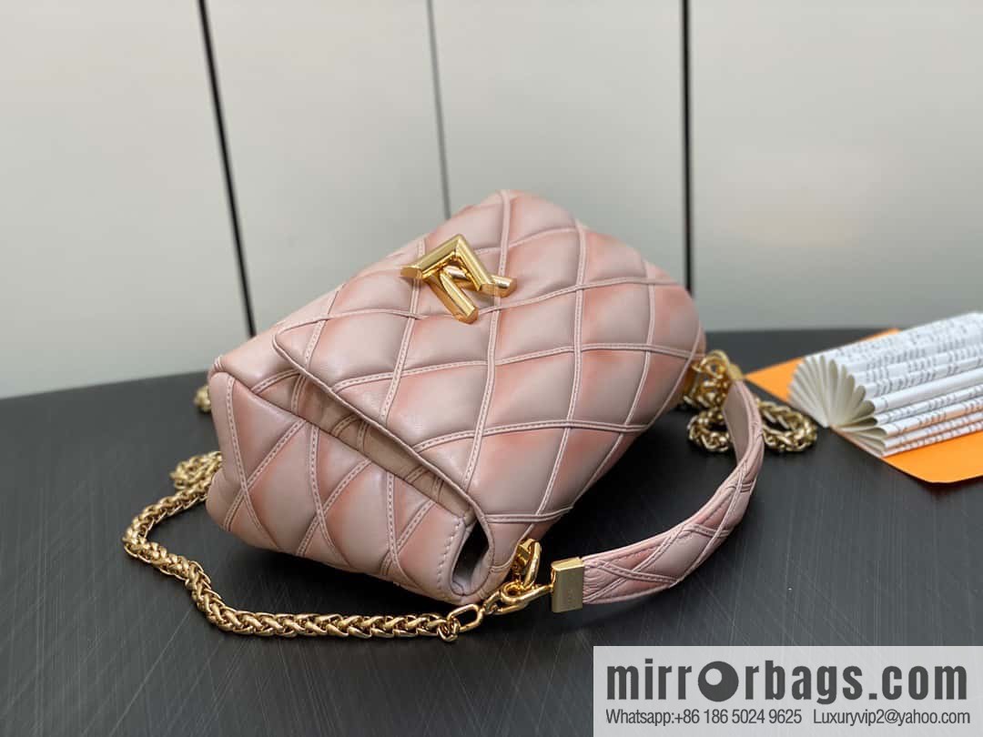 [Original order boutique] M22890 full leather rhombus chain bag series GO-14 Teist medium handbag M22891