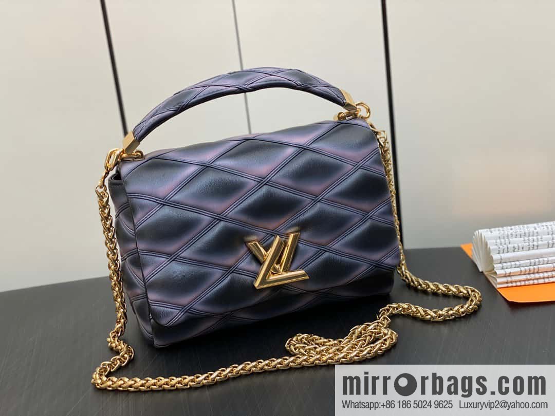 [Original order boutique] M22890 full leather rhombus chain bag series GO-14 Teist medium handbag M22891