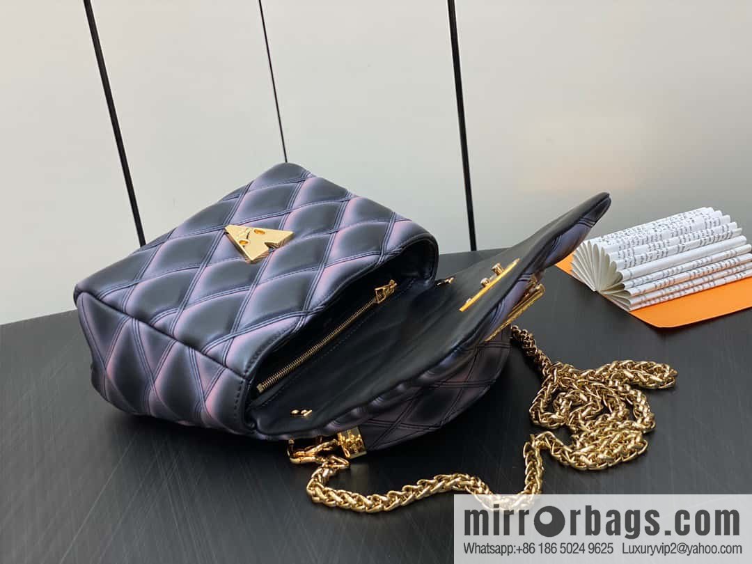 [Original order boutique] M22890 full leather rhombus chain bag series GO-14 Teist medium handbag M22891