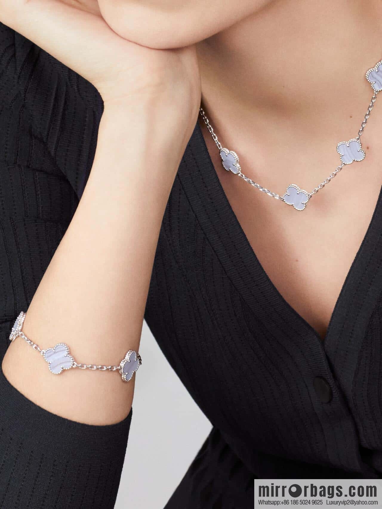 ❗️CNC Version ❗️ ☀️ Van Cleef & Arpels Purple Chalcedony Natural Stone Clover Five Flowers Bracelet ☀