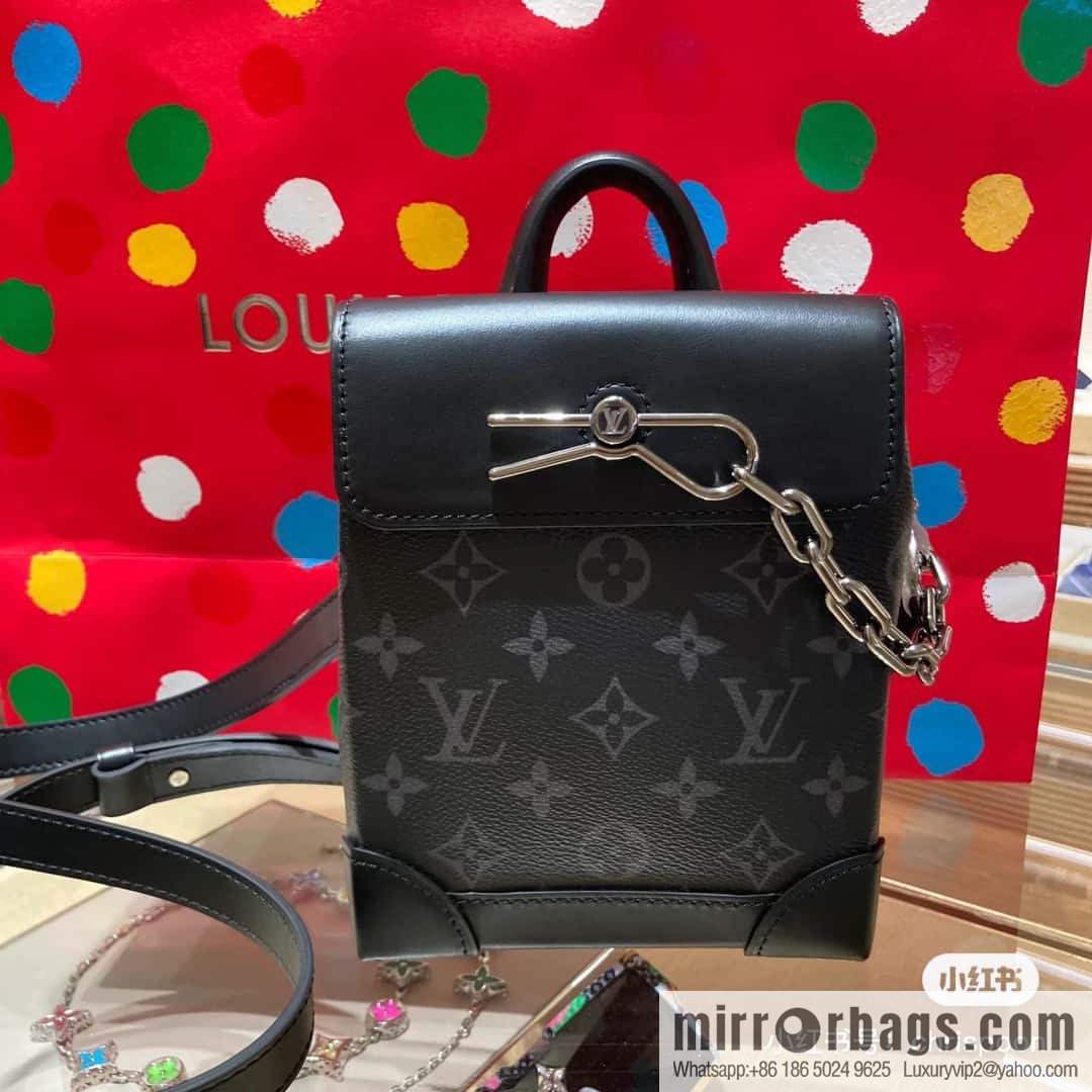 [Original order boutique] M82774 black flower, men's bag mini schoolbag series, new NANO STEAMER handbag in autumn and winter