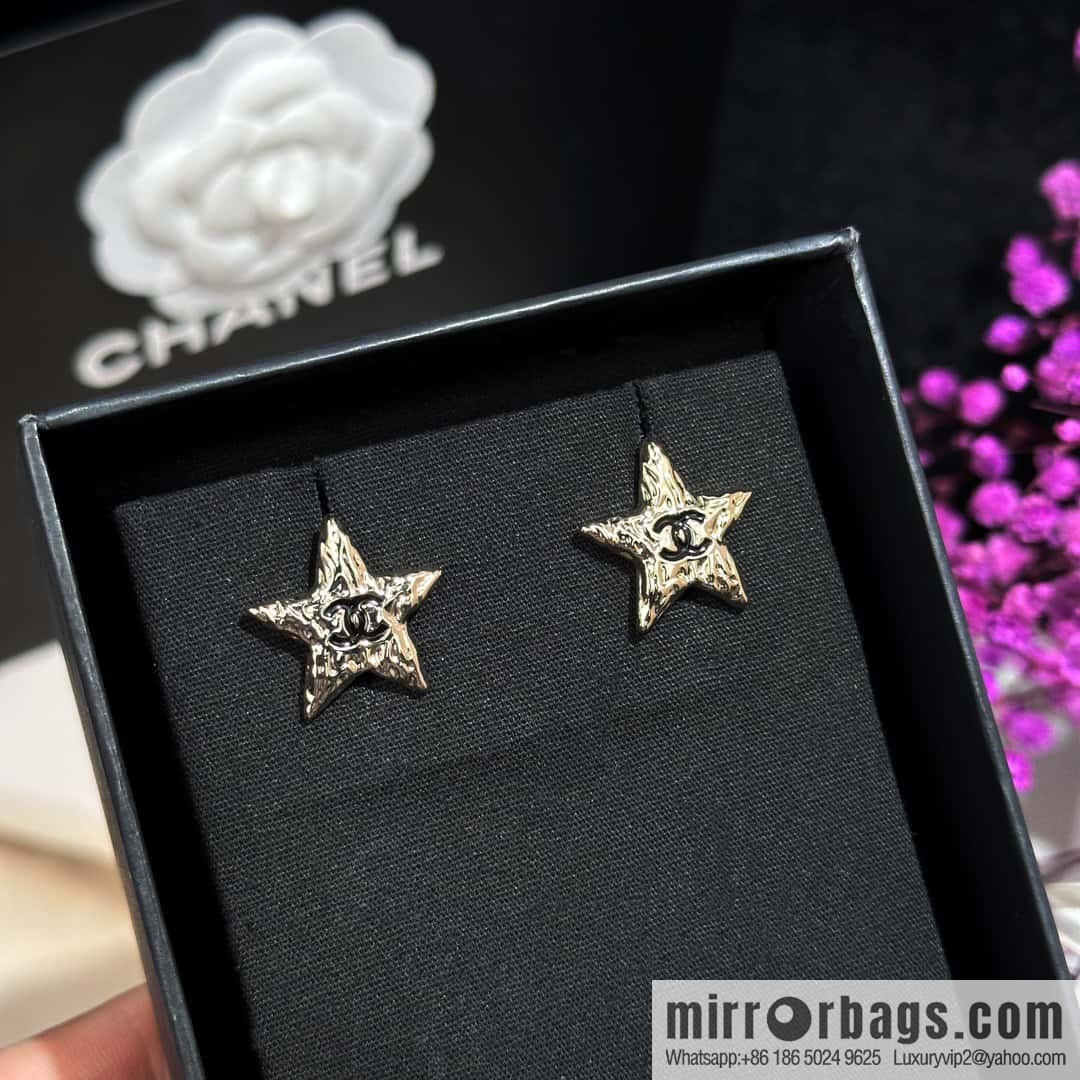 ❗️New ❗️☀️ new ☑️ chanel c1 double c pentagram ⭐ star stud earrings ☀️