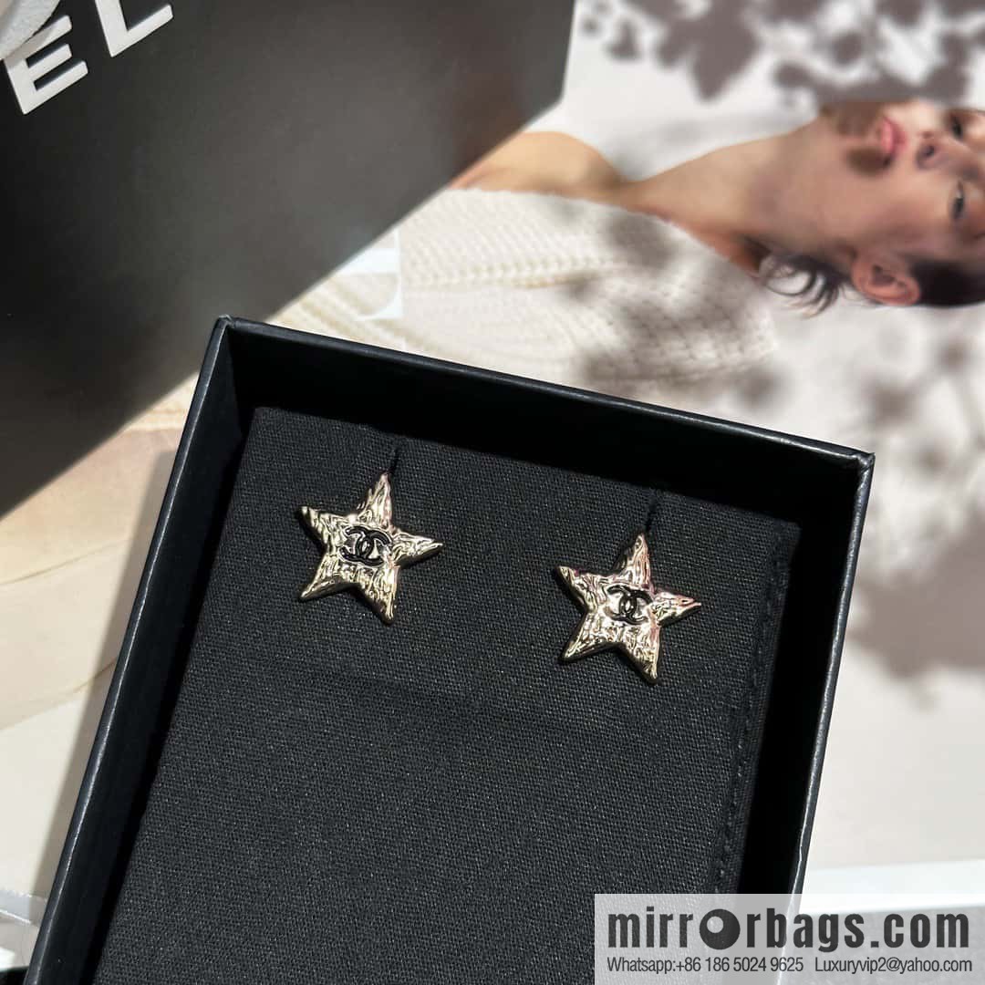 ❗️New ❗️☀️ new ☑️ chanel c1 double c pentagram ⭐ star stud earrings ☀️