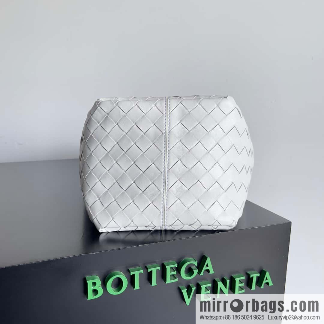 BV early autumn new tote Intrecciato woven tote handbag, model number: 754916 white