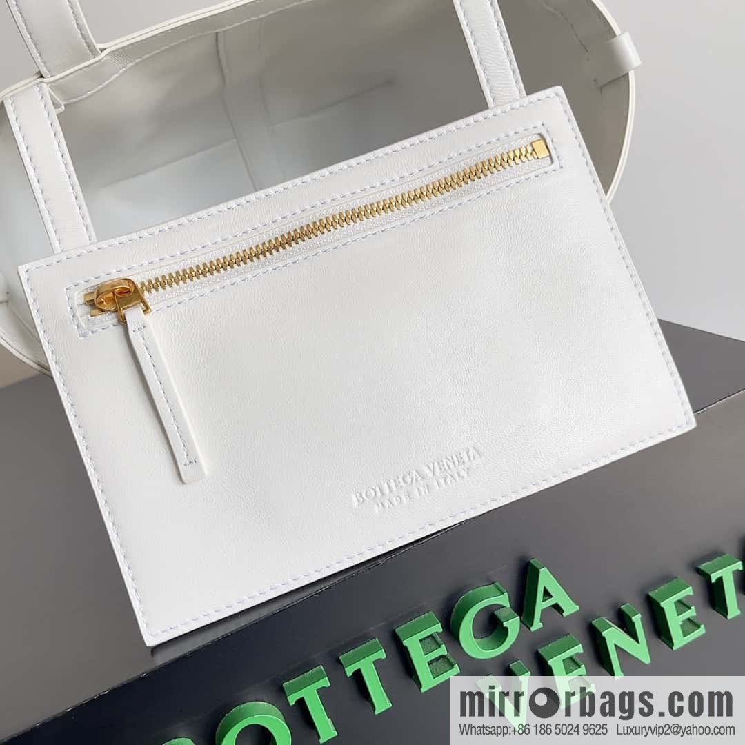 BV early autumn new tote Intrecciato woven tote handbag, model number: 754916 white