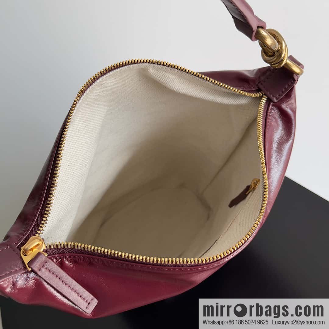 Bv new Hobo knot shoulder backpack model number; 730965 knot, Bordeaux red
