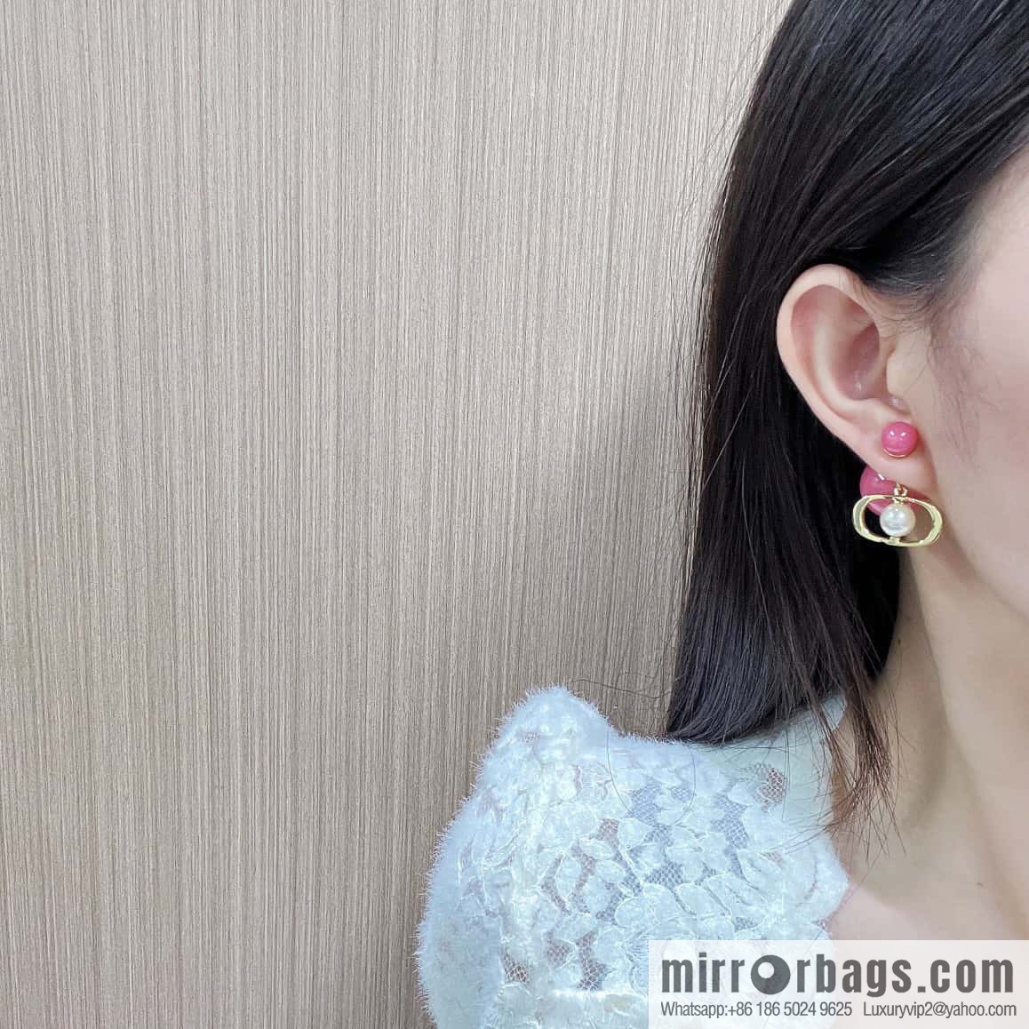 New ☑️ DIOR CD candy colored pearl earrings stud earrings