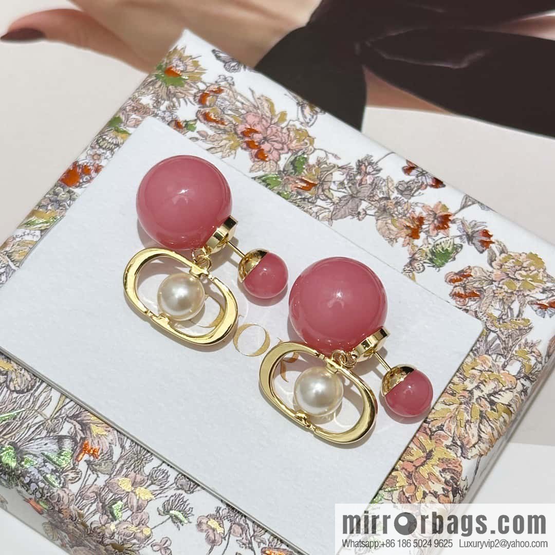 New ☑️ DIOR CD candy colored pearl earrings stud earrings