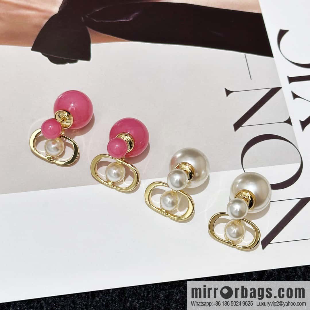New ☑️ DIOR CD candy colored pearl earrings stud earrings