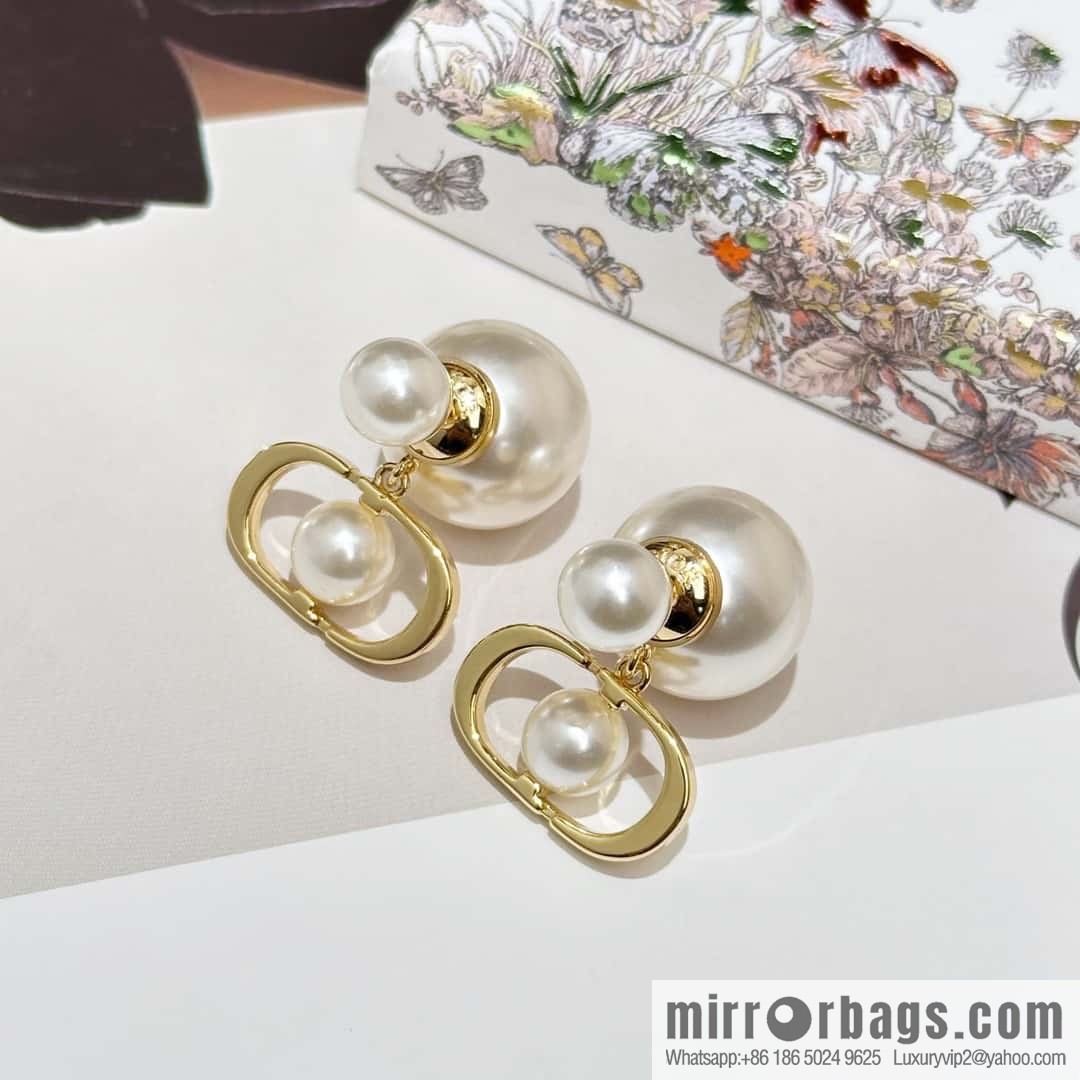 New ☑️ DIOR CD candy colored pearl earrings stud earrings