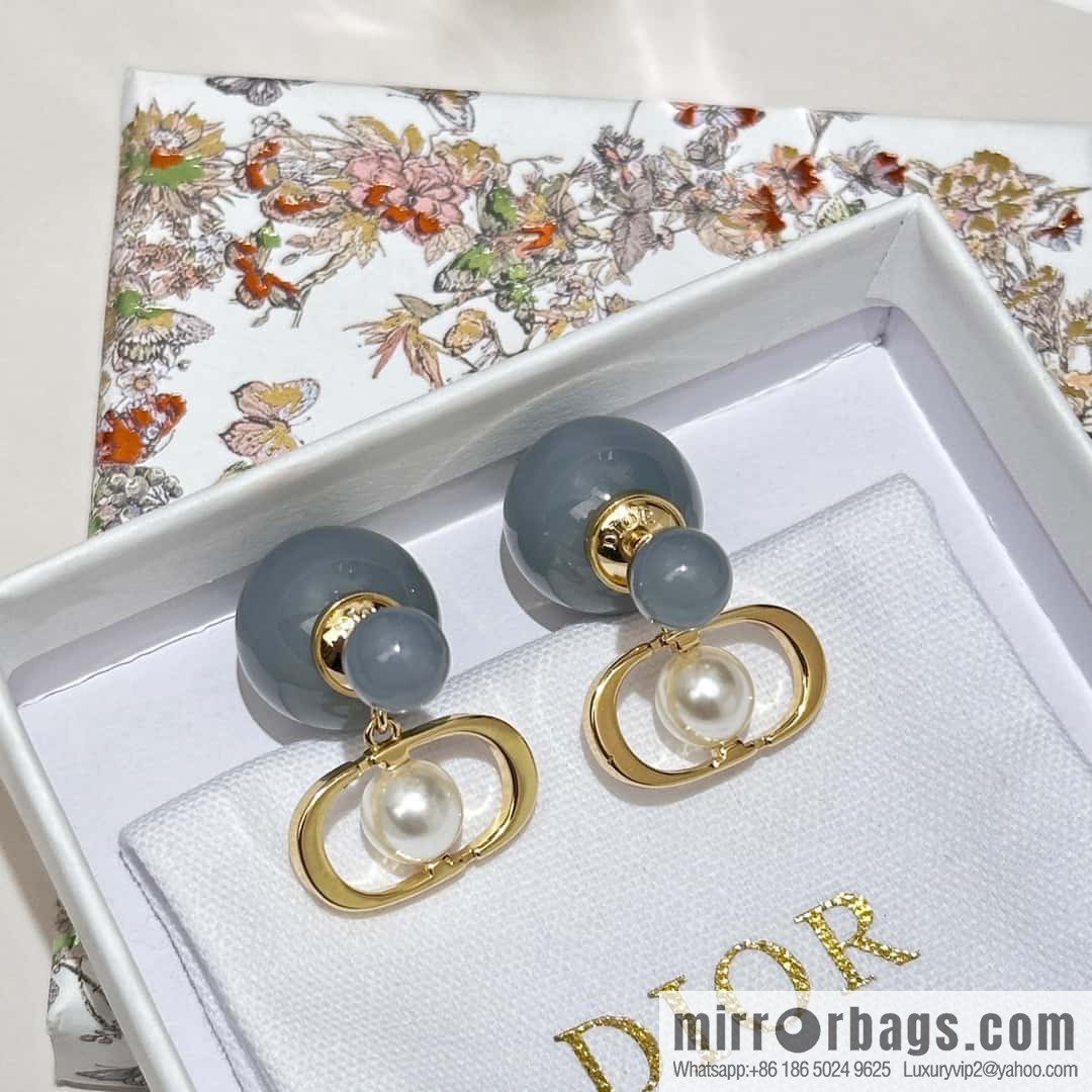 New ☑️ DIOR CD candy colored pearl earrings stud earrings