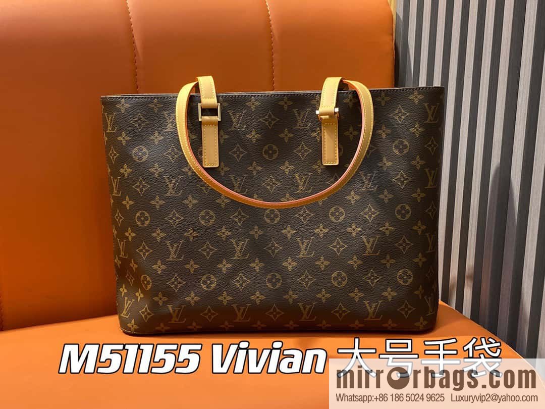 [Original order boutique] M51155 monogram yellow leather, medieval bag series Vivian large handbag 51172 VivianCc vegetable basket out of print medieval bag Vivian