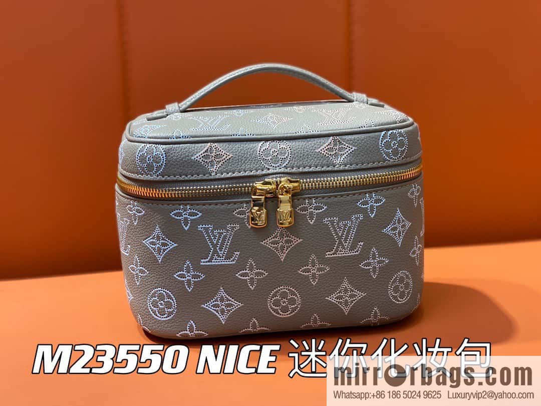 [Original order boutique] M23550 light gray full leather pouch series NICE mini pouch M44495 gray (cut-out)