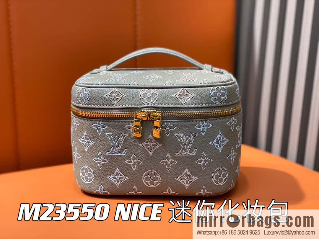 [Original order boutique] M23550 light gray full leather pouch series NICE mini pouch M44495 gray (cut-out)