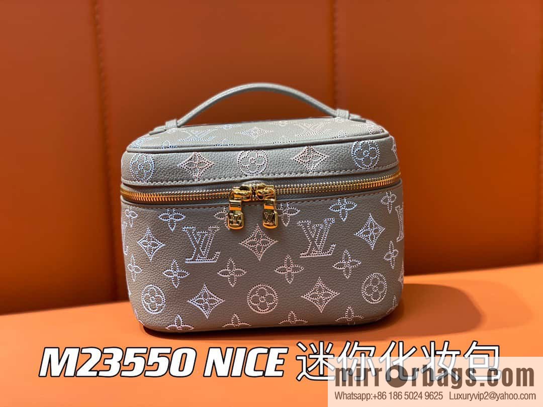 [Original order boutique] M23550 light gray full leather pouch series NICE mini pouch M44495 gray (cut-out)