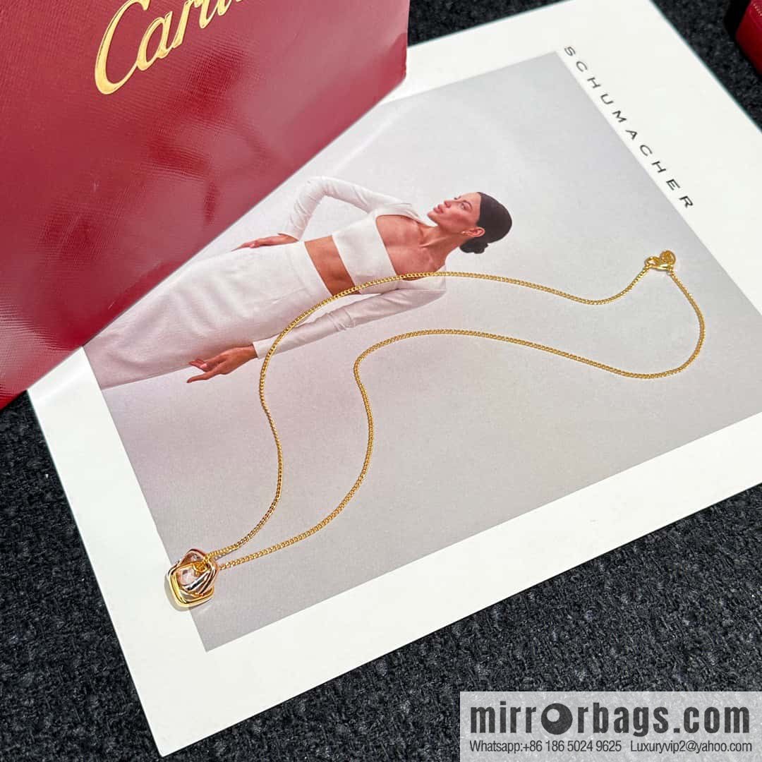 ❗️CNC version ❗️ ☀️ Cartier Cartier Trinity Box 100th anniversary limited three-ring three-color necklace ☀️