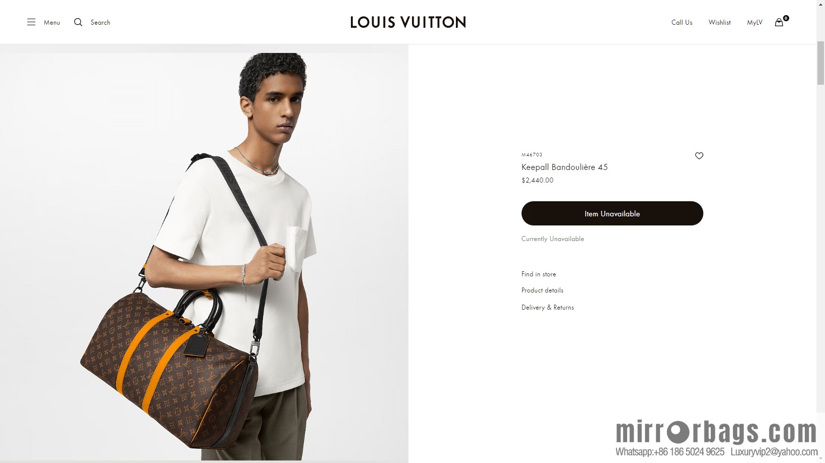 LV M46703 Keepall Bandoulière 45