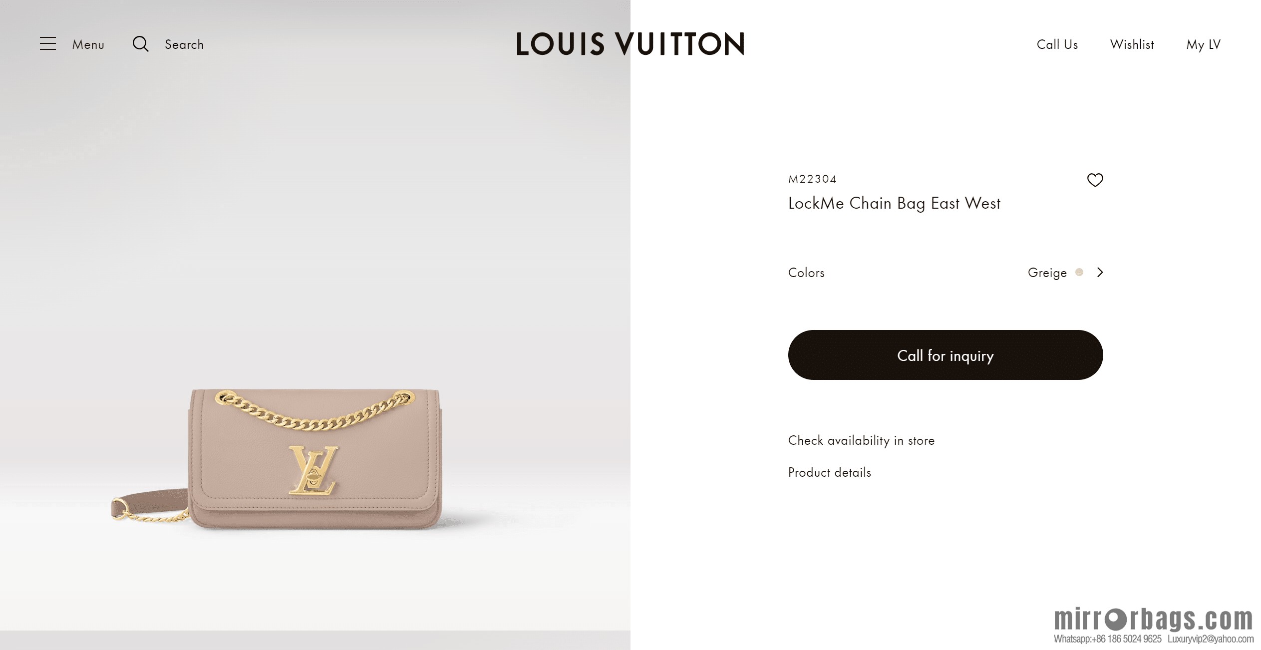 LV M22304 LOCKME EAST WEST chain bag