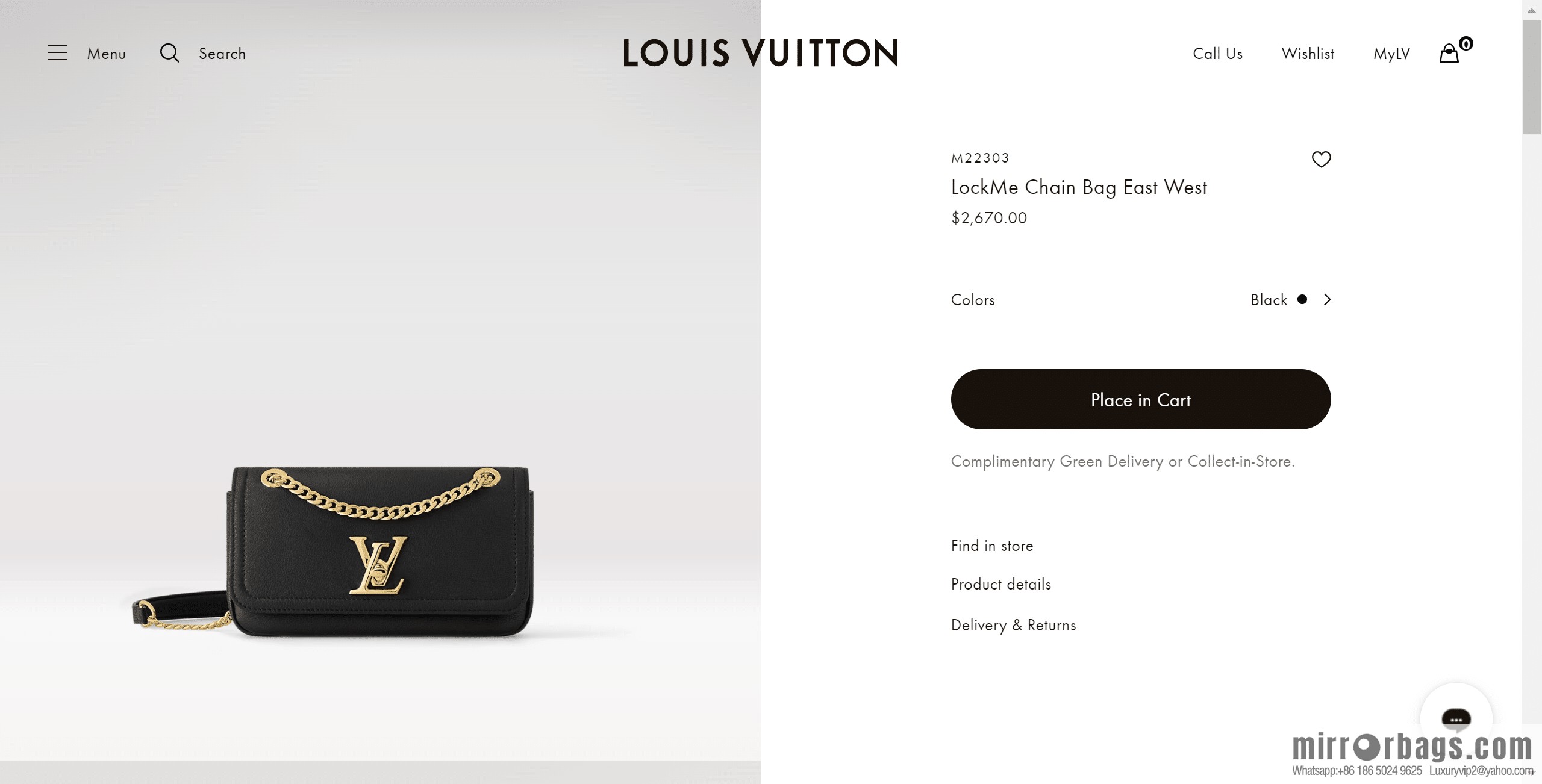 LV M22303 LOCKME EAST WEST chain bag