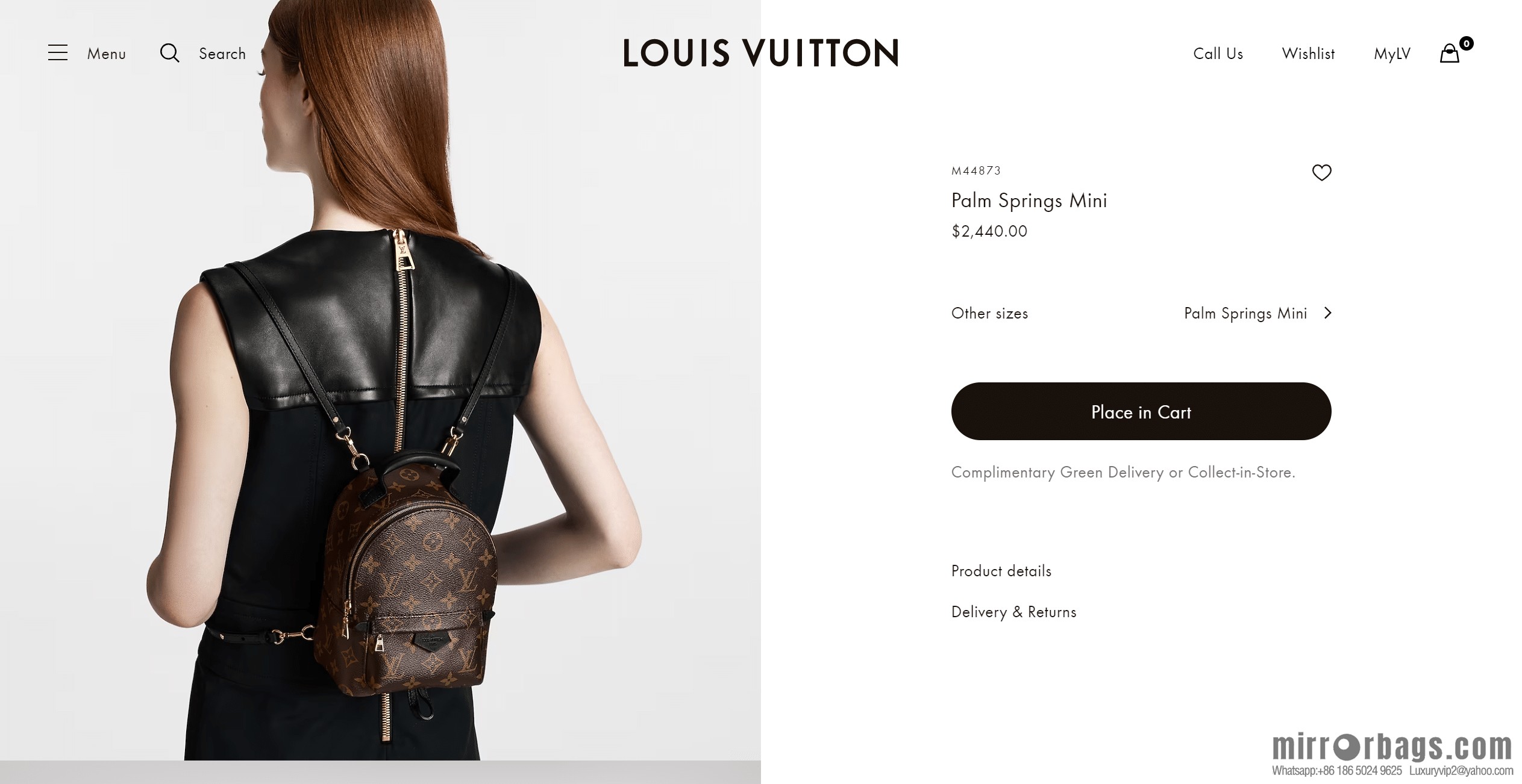 LV M44873 PALM SPRINGS mini backpack