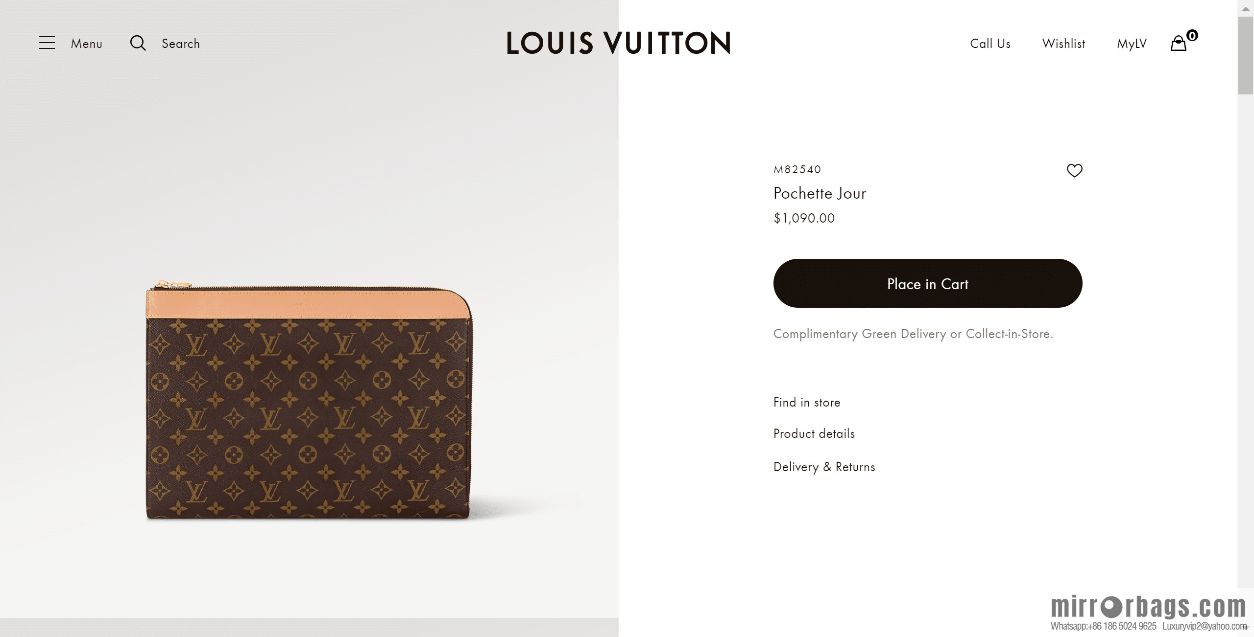 LV M82540 POCHETTE JOUR clutch bag