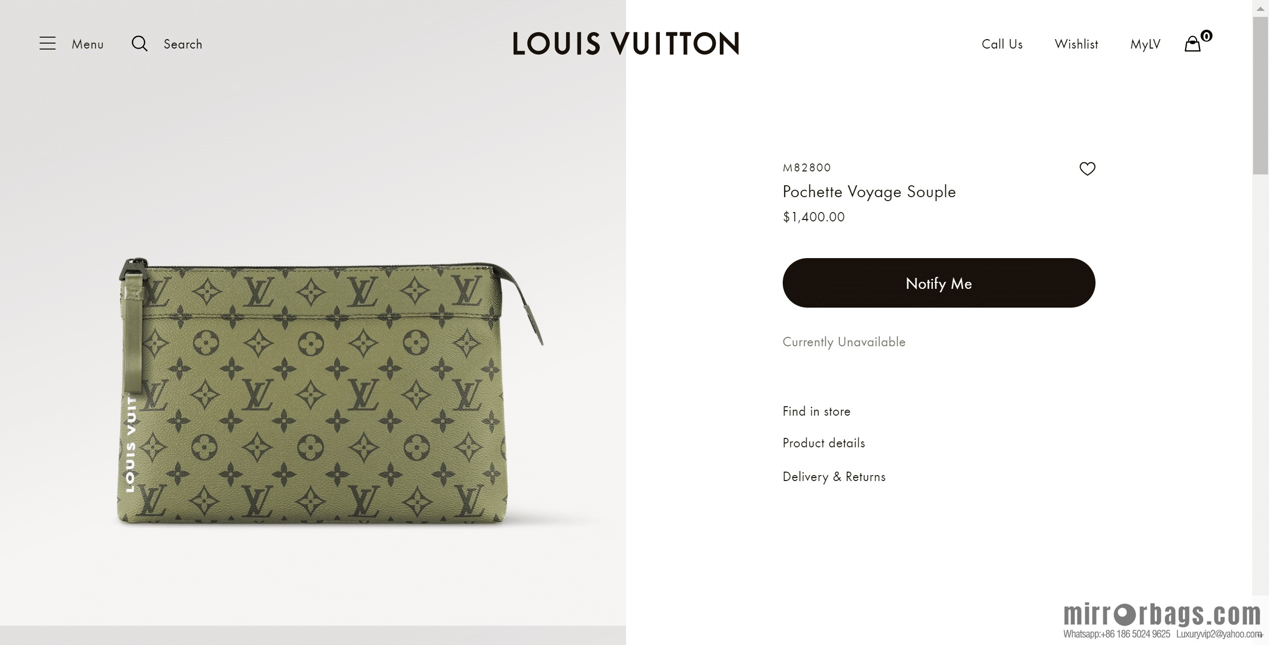 LV M82800 POCHETTE VOYAGE SOUPLE clutch bag