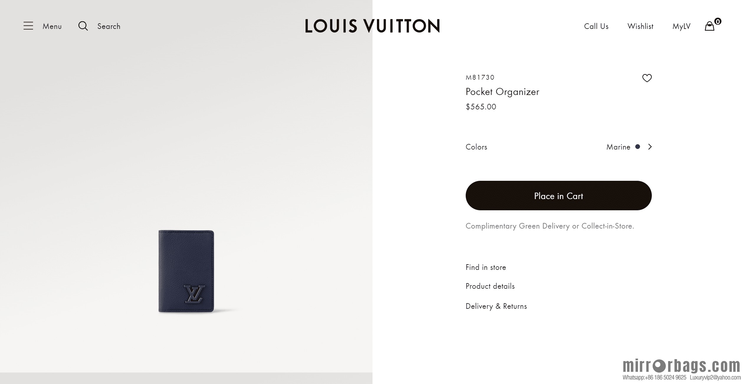 LV M81730 Pocket Organizer