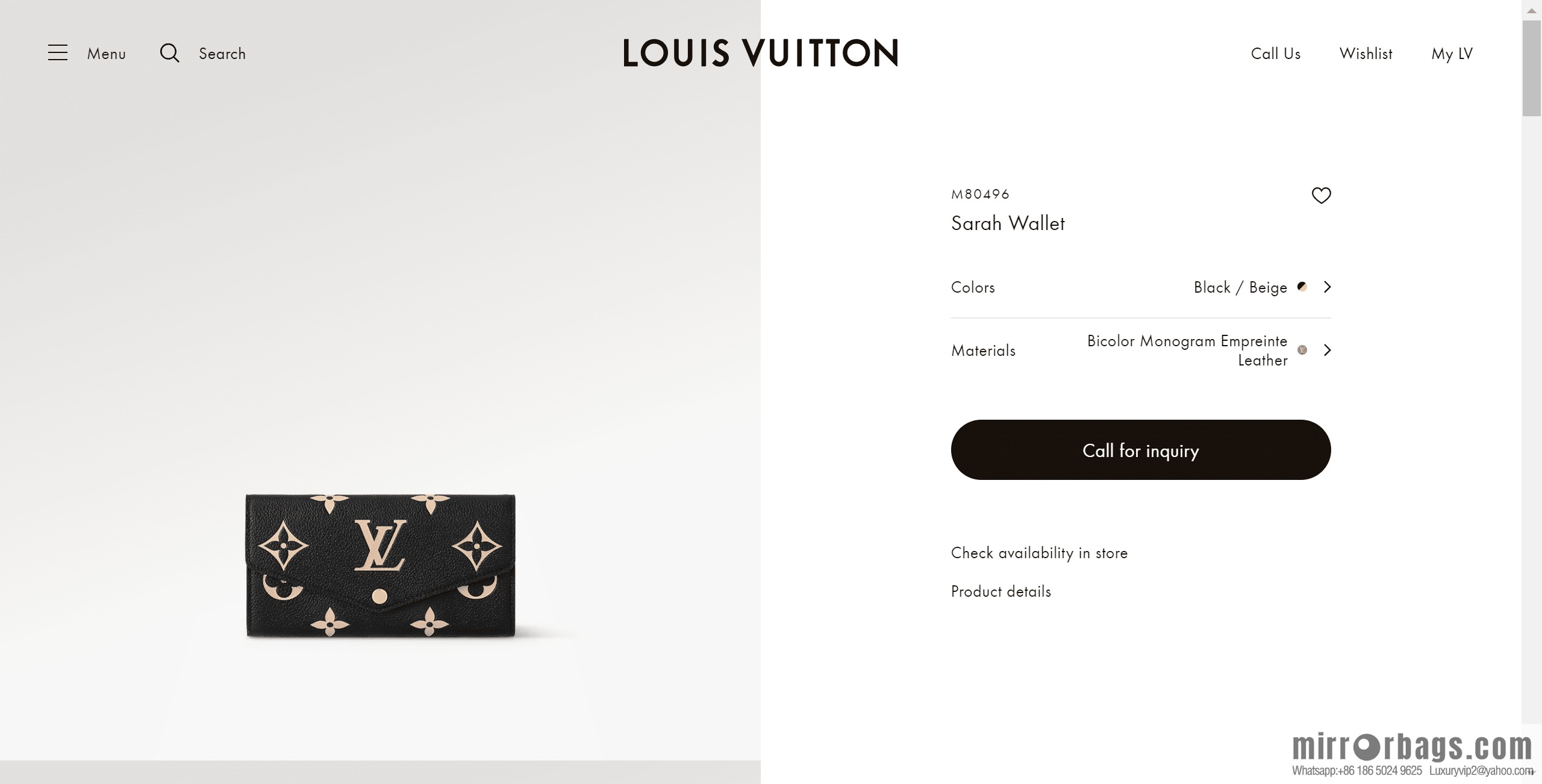 LV M80496 Sarah Wallet