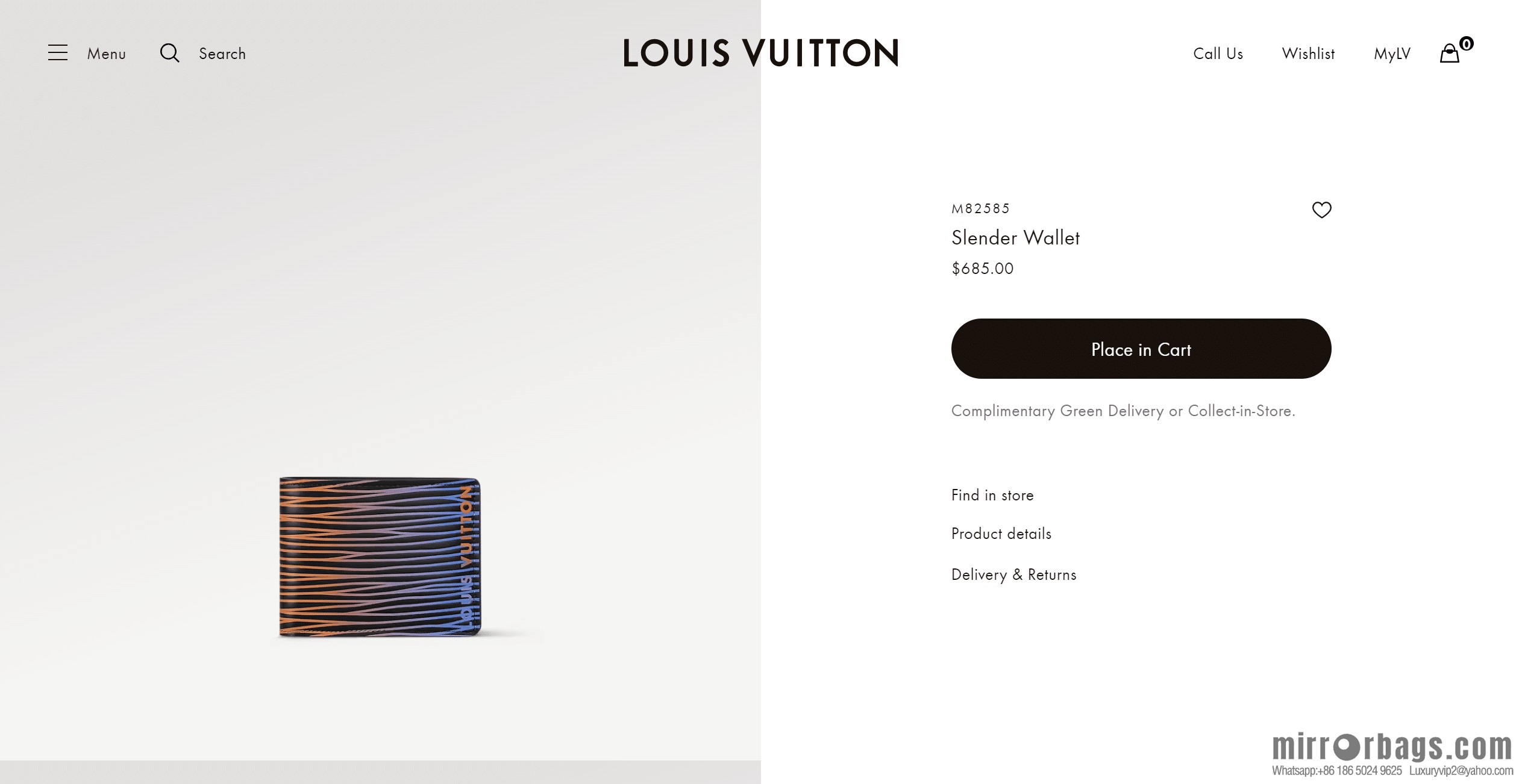LV M82585 SLENDER Wallet