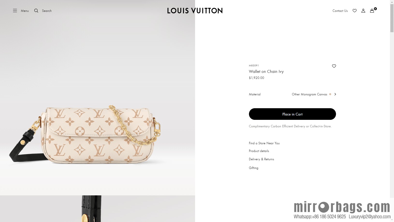 LV M83091 WALLET ON CHAIN IVY BAG