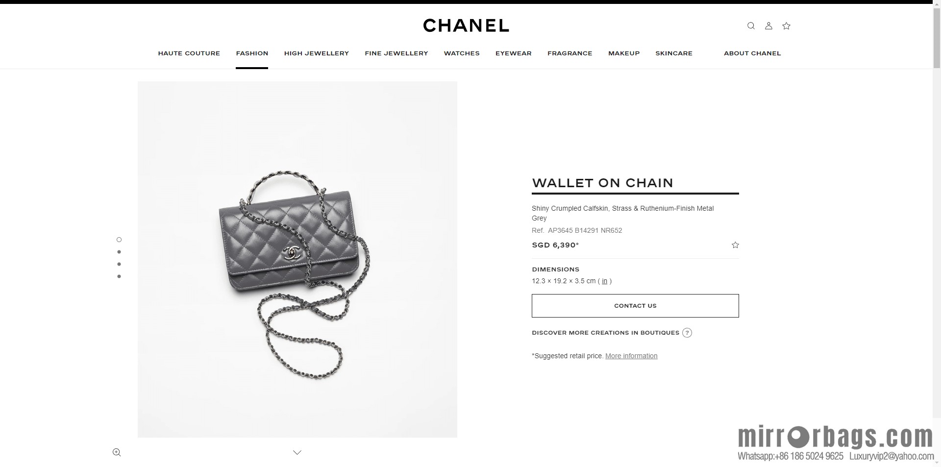 CHANEL 23K new rhinestone handle organ AP3645 dark gray