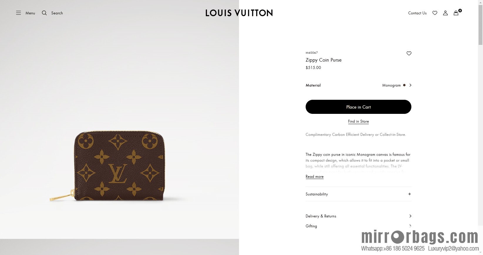 LV zipper change bag M60067 [official full chip version]