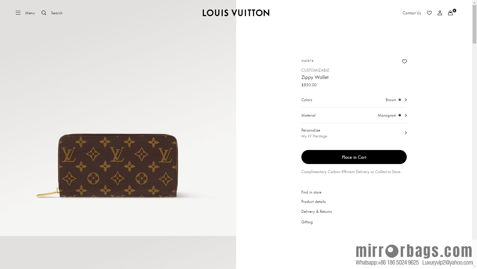 LV Zippy Wallet M42616 Premium