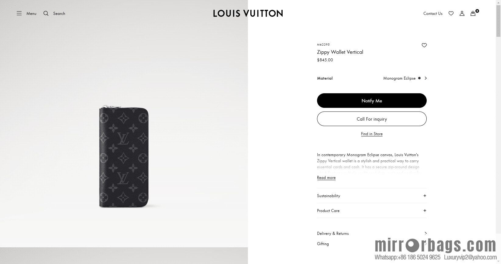 LV Zippy Vertical Zipper Wallet M62295 [Official Full Chip Version]
