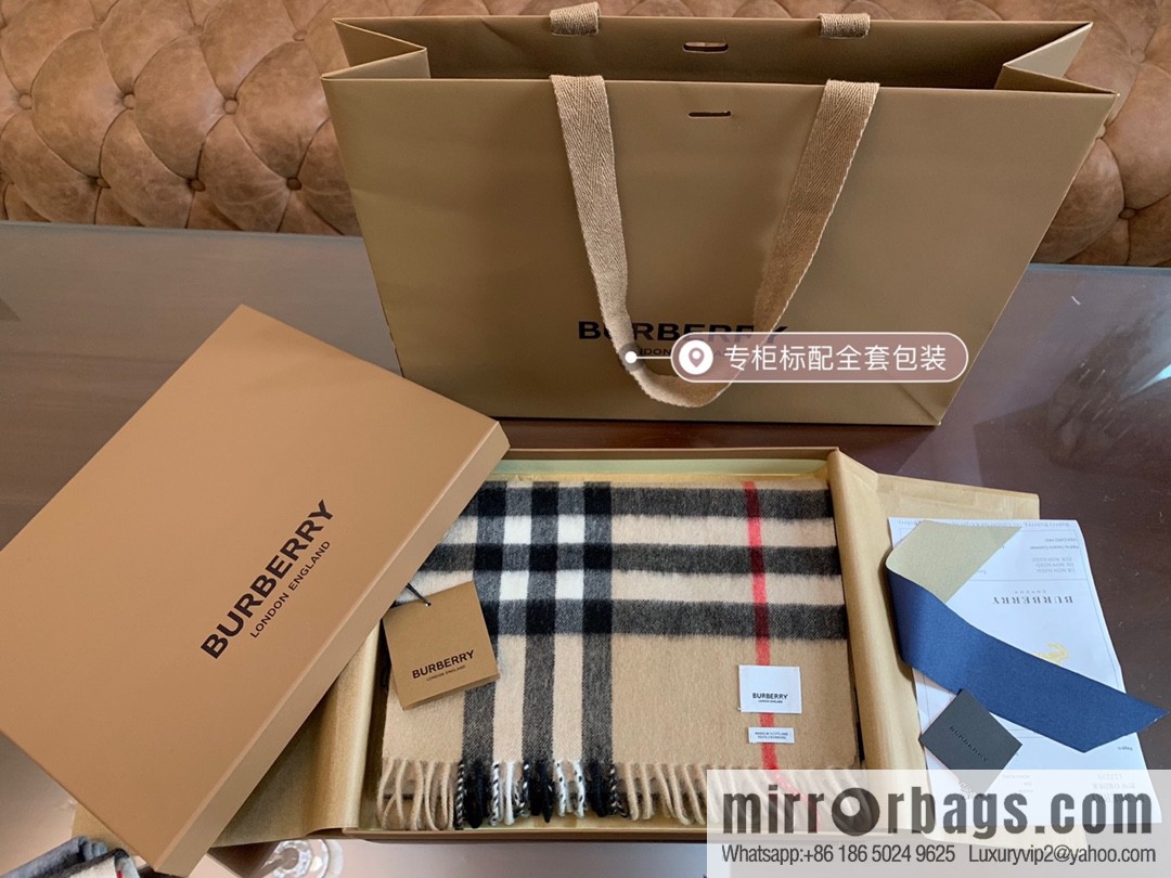 Burberry Classic Plaid 100% Cashmere Scarf