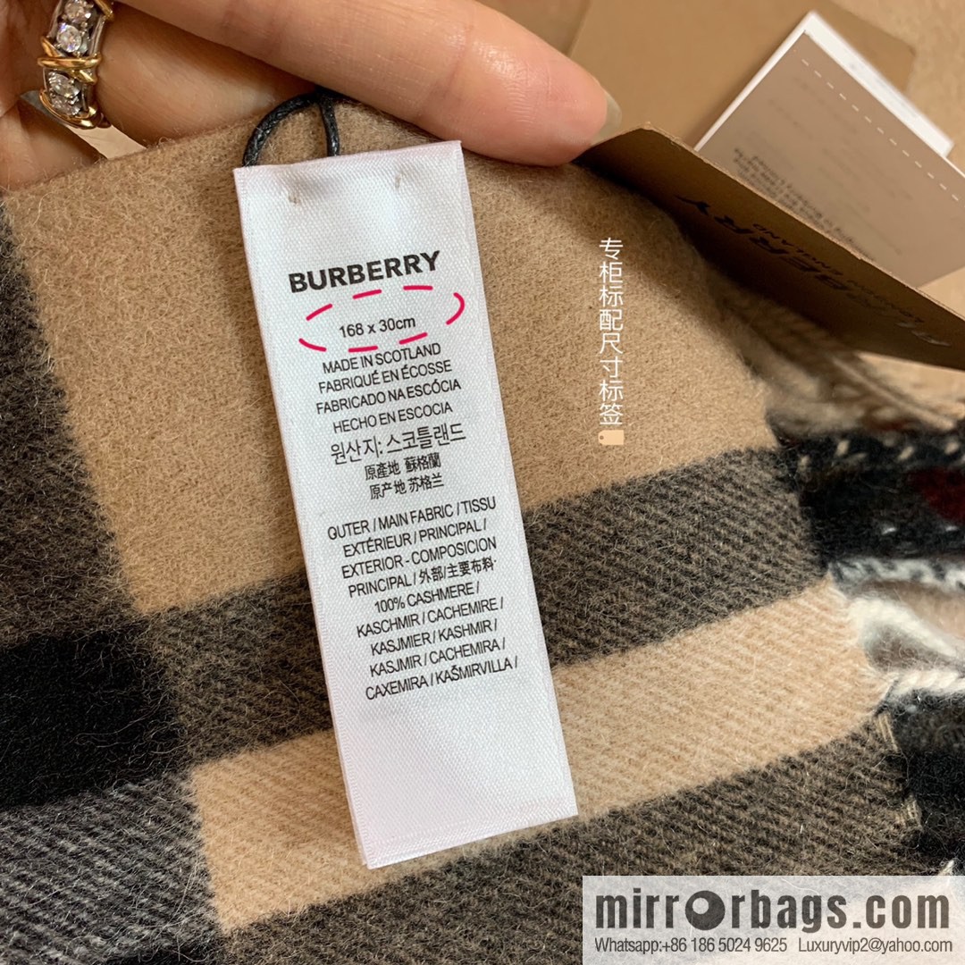 Burberry Classic Plaid 100% Cashmere Scarf