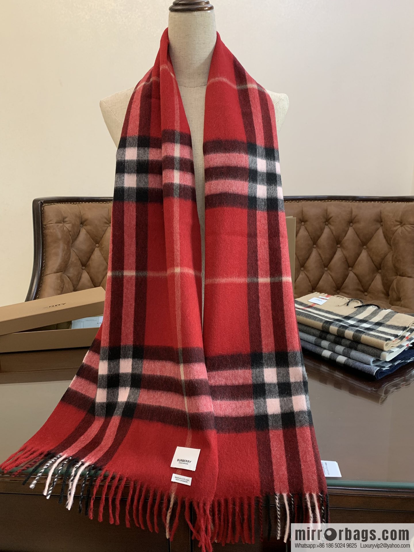 Burberry Classic Plaid 100% Cashmere Scarf
