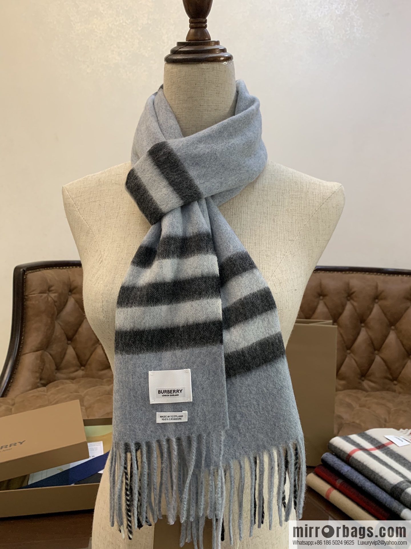 Burberry Classic Plaid 100% Cashmere Scarf