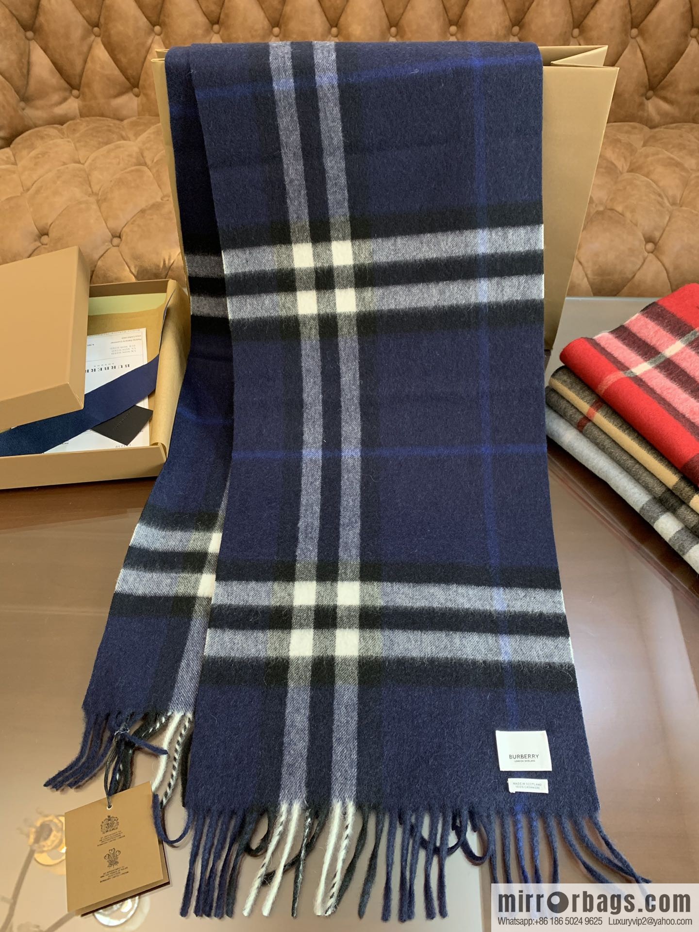 Burberry Classic Plaid 100% Cashmere Scarf