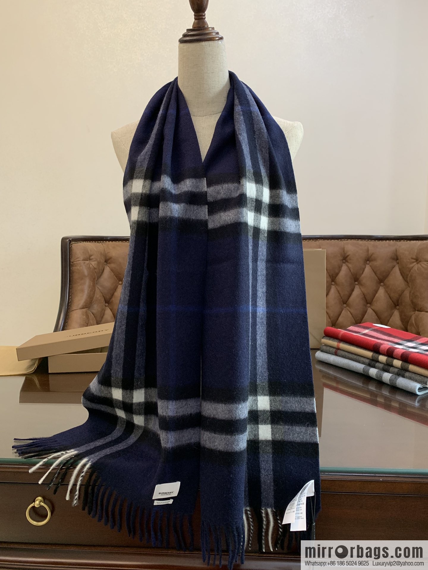 Burberry Classic Plaid 100% Cashmere Scarf