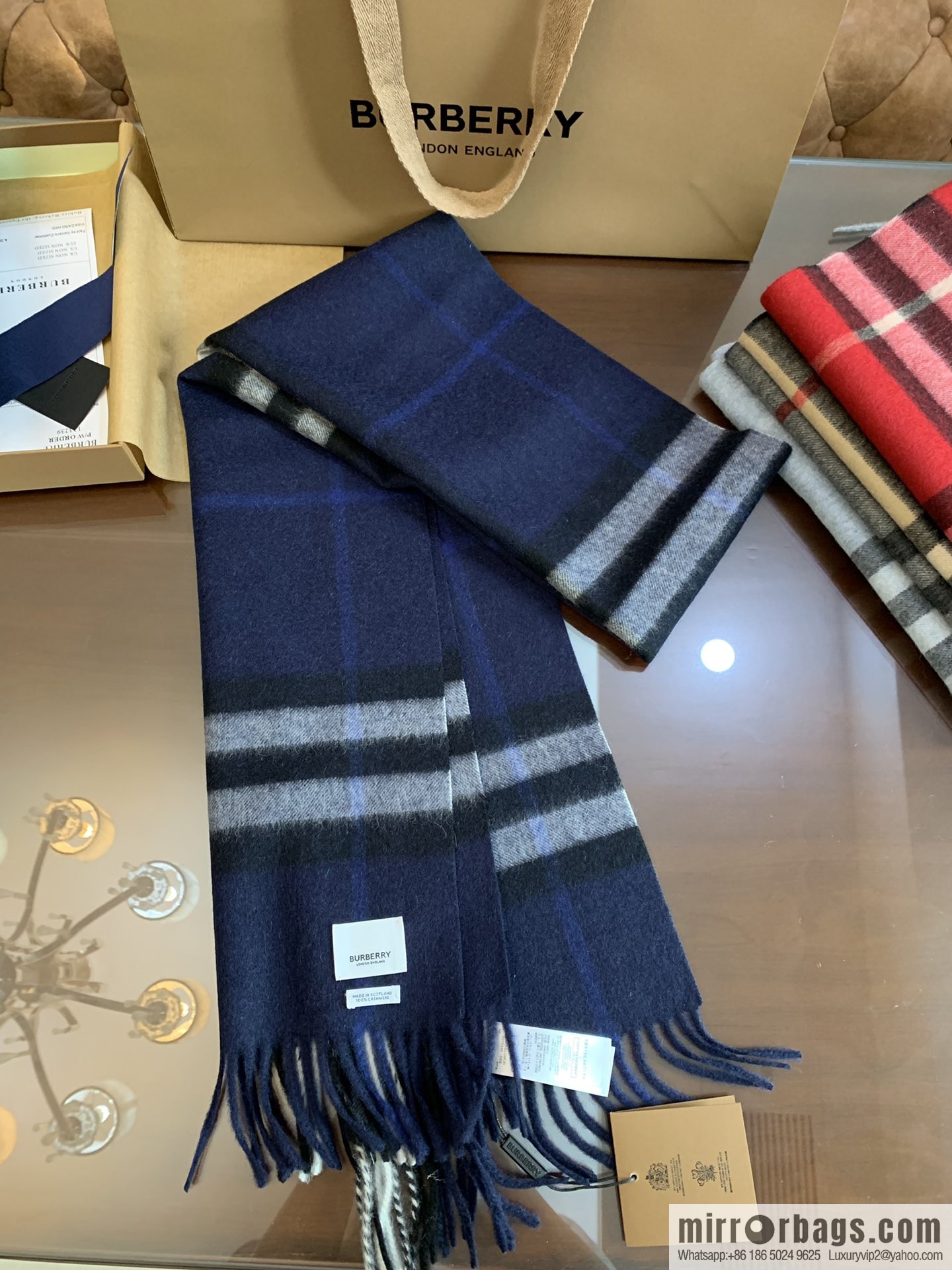Burberry Classic Plaid 100% Cashmere Scarf