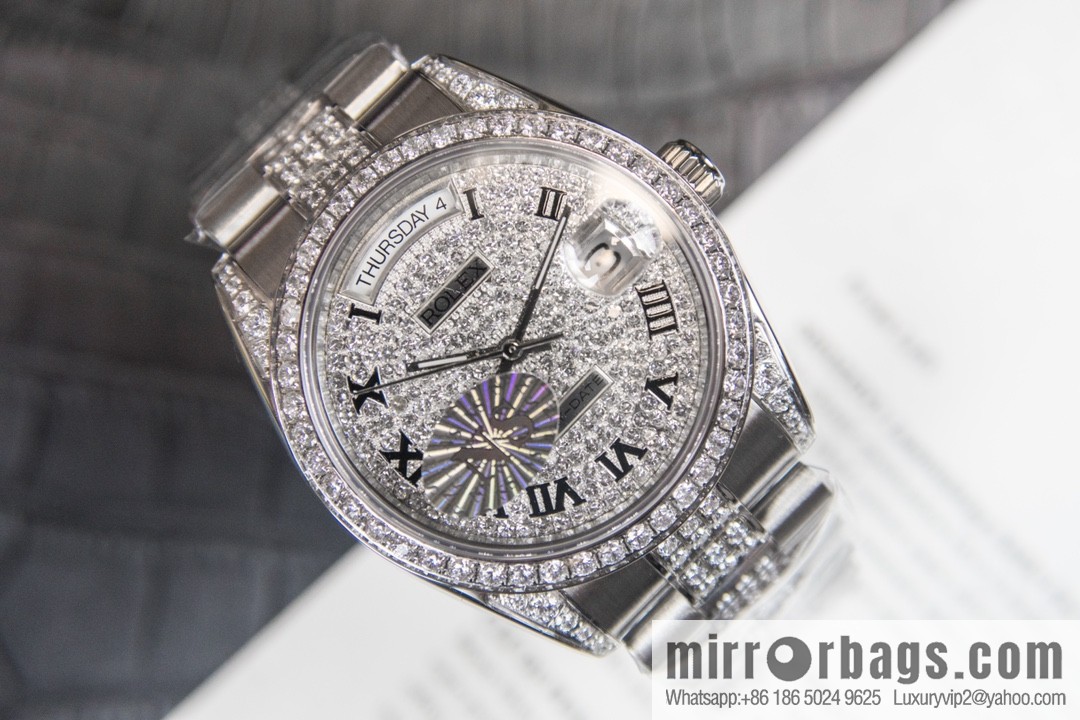 NS-Factory Rolex Log Full Diamond Series Swiss 2836 Movement Watch