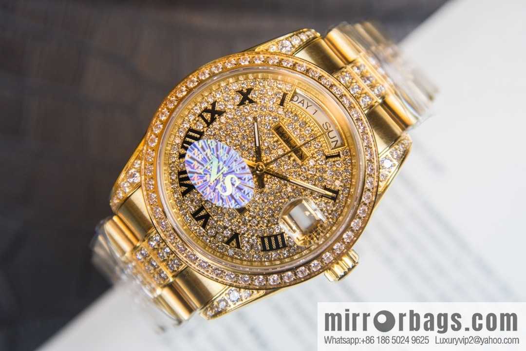 NS-Factory Rolex Log Full Diamond Series Swiss 2836 Movement Watch