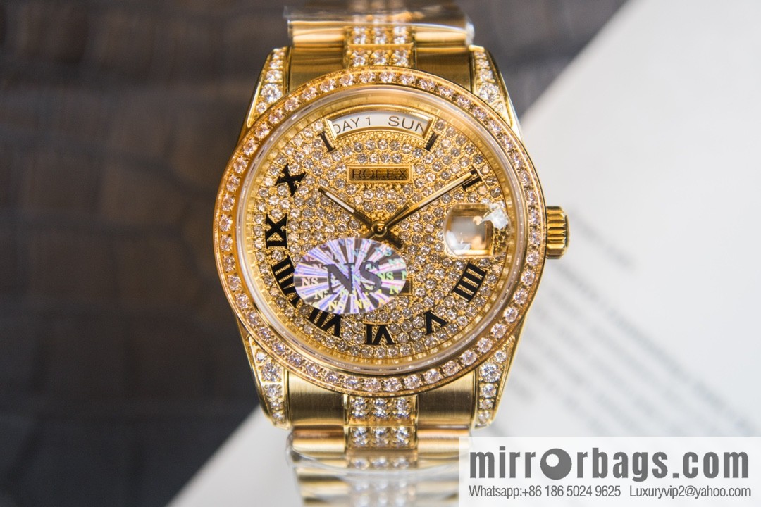 NS-Factory Rolex Log Full Diamond Series Swiss 2836 Movement Watch