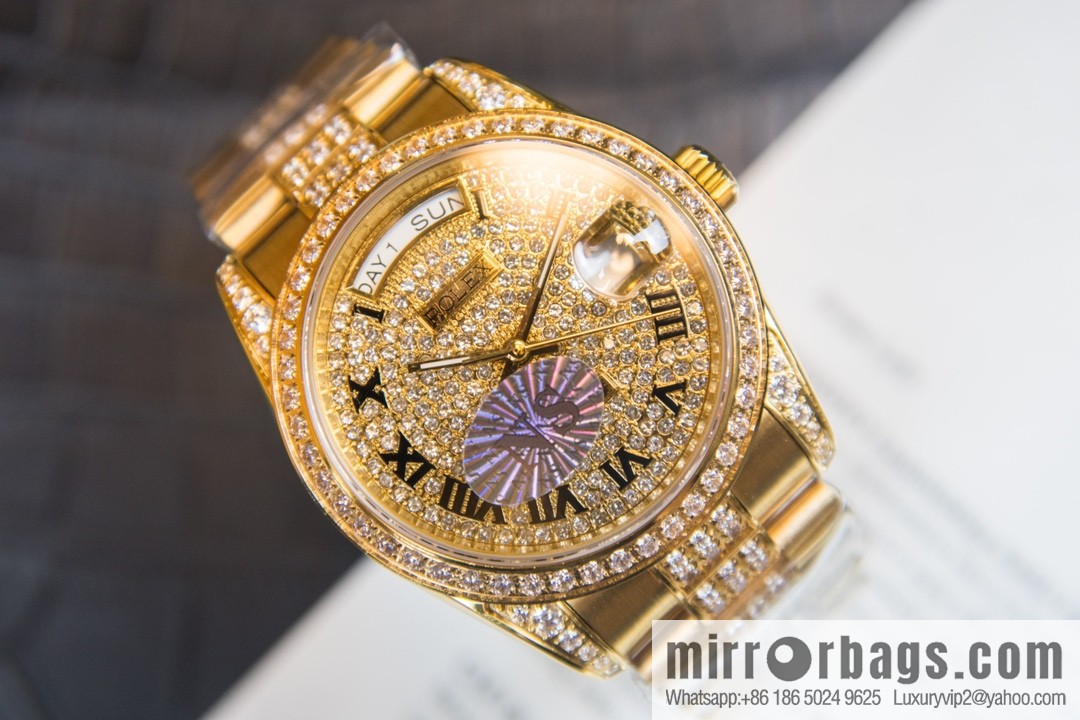 NS-Factory Rolex Log Full Diamond Series Swiss 2836 Movement Watch