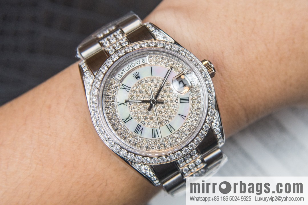 NS-Factory Rolex Log Full Diamond Series Swiss 2836 Movement Watch