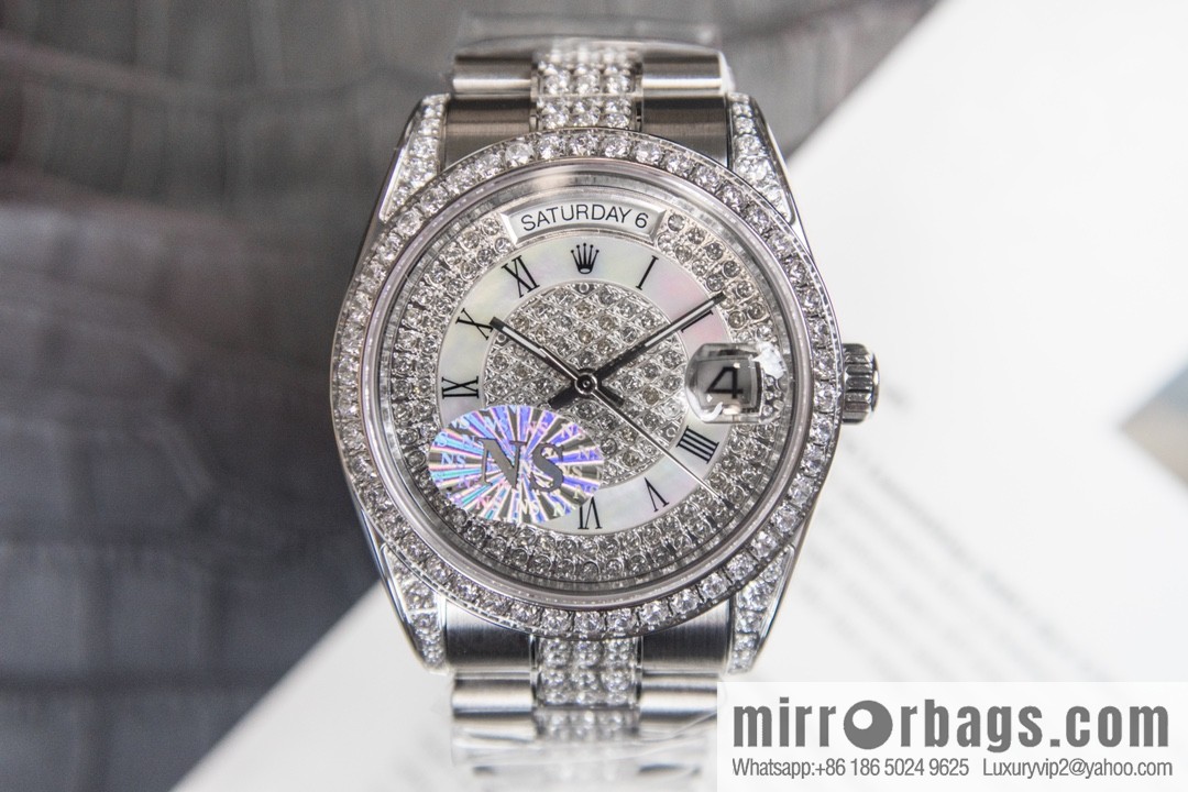 NS-Factory Rolex Log Full Diamond Series Swiss 2836 Movement Watch