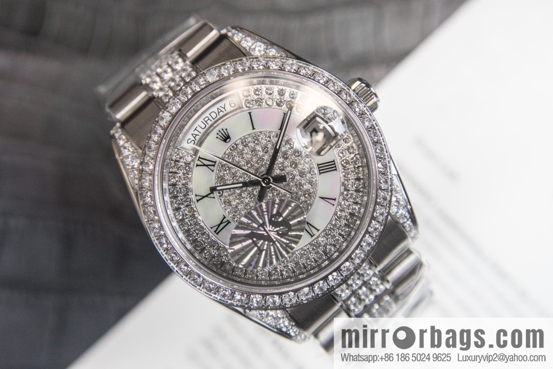 NS-Factory Rolex Log Full Diamond Series Swiss 2836 Movement Watch