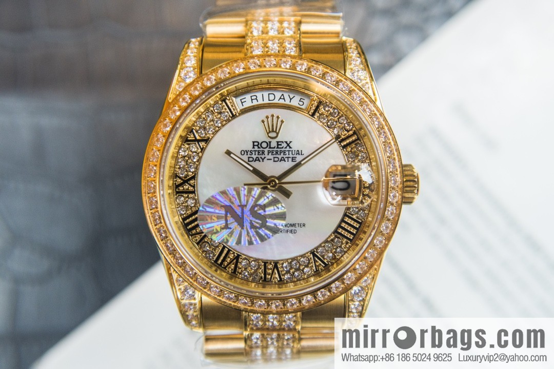 NS-Factory Rolex Log Full Diamond Series Swiss 2836 Movement Watch