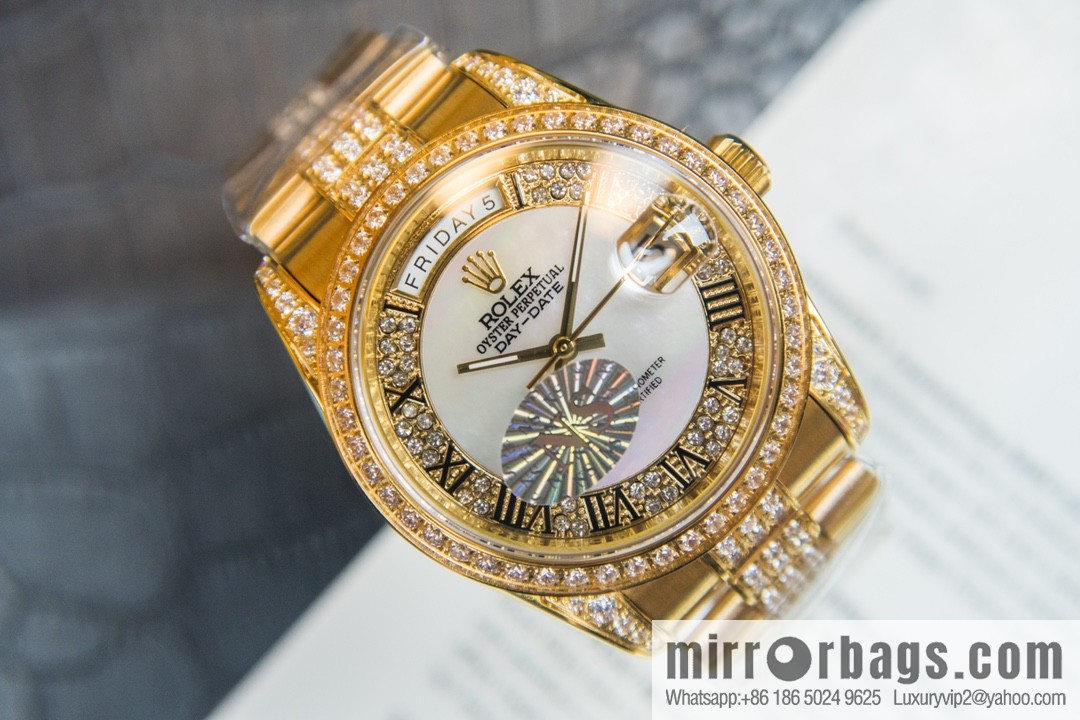 NS-Factory Rolex Log Full Diamond Series Swiss 2836 Movement Watch
